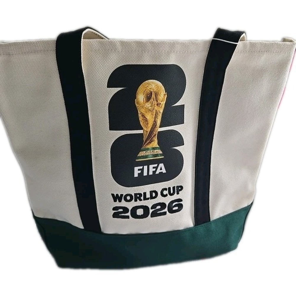 FIFA World Cup 2026 White Green Black Soccer Tote Bag - World Cup Tournament